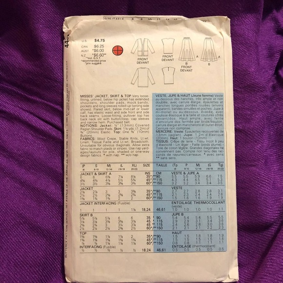 Butterick 4432 pattern cardigan top maxi skirt size L XL - Picture 2 of 6